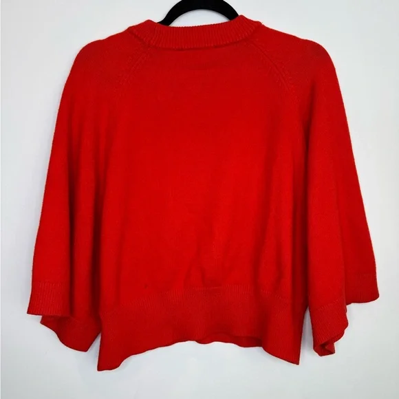 Zara Women's Red knit Crewneck wide 3/4 sleeve Sweater size medium - Picture 6 of 8